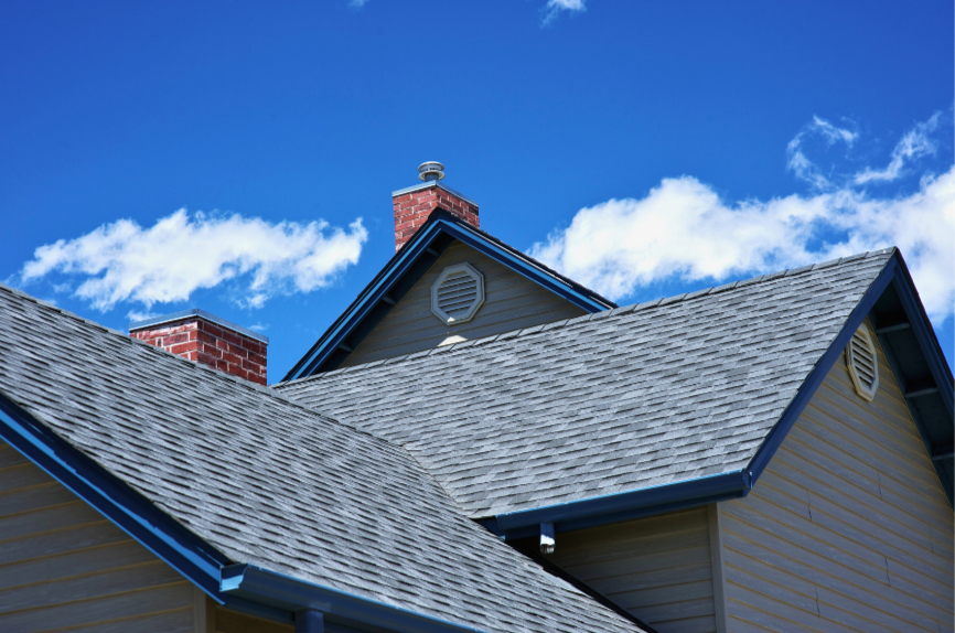 A newly installed architectural shingle roof